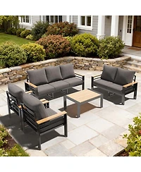 Aoxun 5-Piece Modern Patio Sofa Set C Relax Style Outdoors