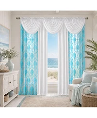 Kate Aurora 7 Piece Hampton Elegance Sheer Curtain Panels And Beaded Valances Set