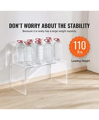 Sugift C-Shaped Clear Acrylic Coffee Table Side Table 32 x 15.8 x 16.3 in for Living Room Terrace