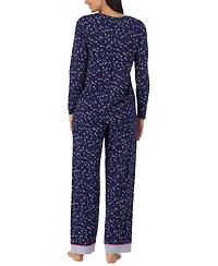 Cuddl Duds Women's Long-Sleeve Crewneck Print Pajama Set