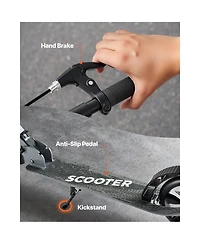 Sugift Adjustable-Foldable Aluminum Alloy 2-Wheel Kick Scooter, Up to 220 lbs, Ages 8+