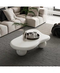 Flynama Cloud Shape Coffee Table Cream Mdf Ball Legs Modern Living Room Table