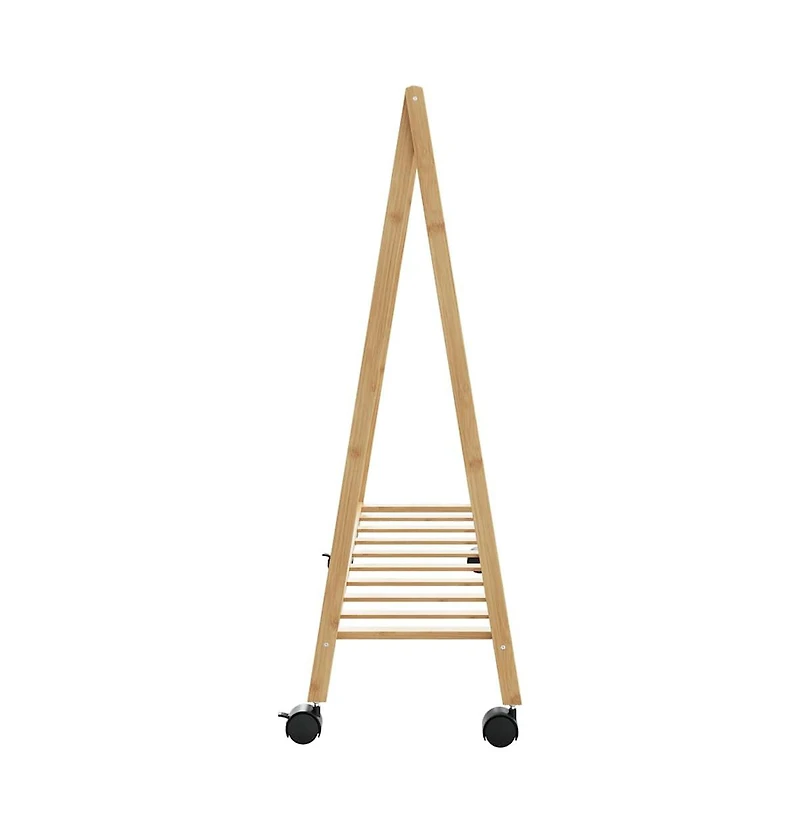 vidaXL Clothes Rack with Shelves and Wheels 41.7"x13.4"x41.9" Bamboo