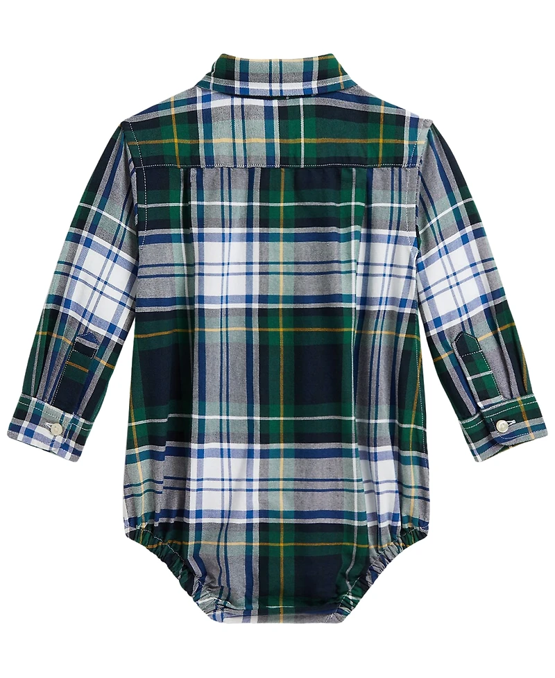 Polo Ralph Lauren Baby Boys' Plaid Cotton Oxford Bodysuit