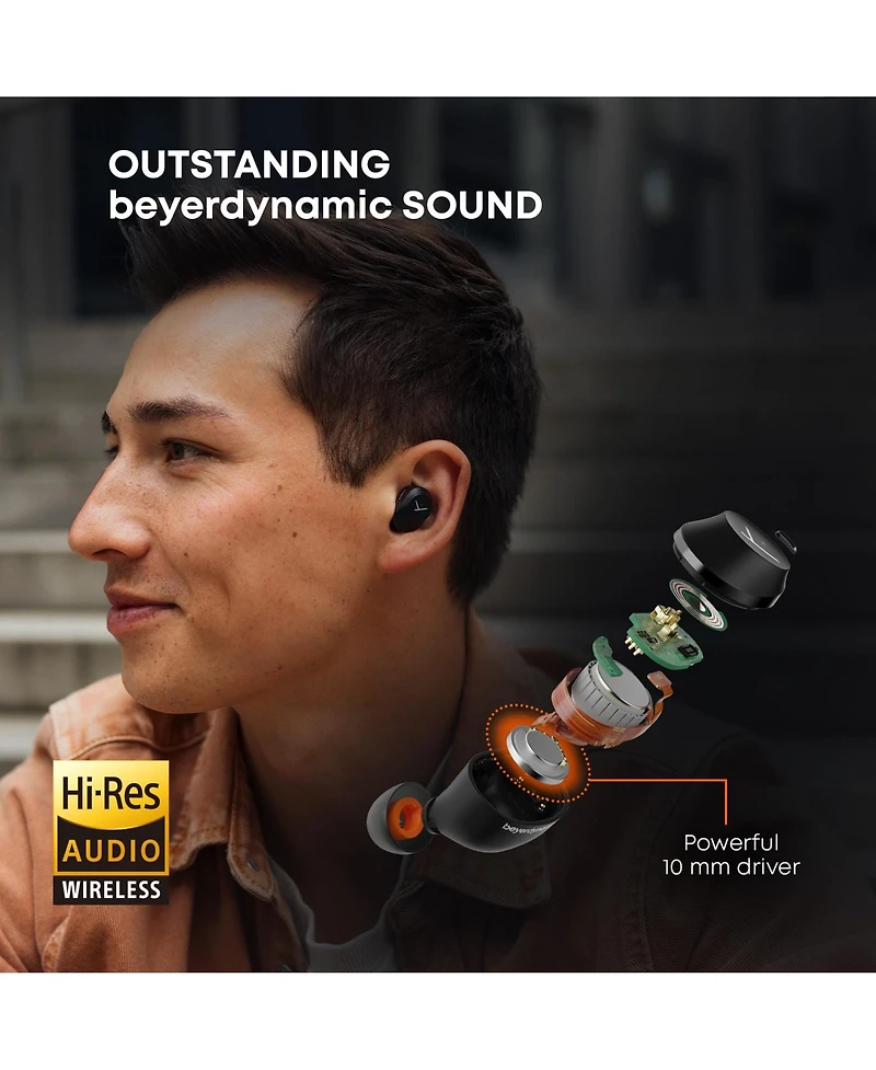 beyerdynamic Amiron 300 True Wireless Earbuds with Anc, Ldac, Bluetooth 5.3, Multipoint, 38-Hour Battery Life