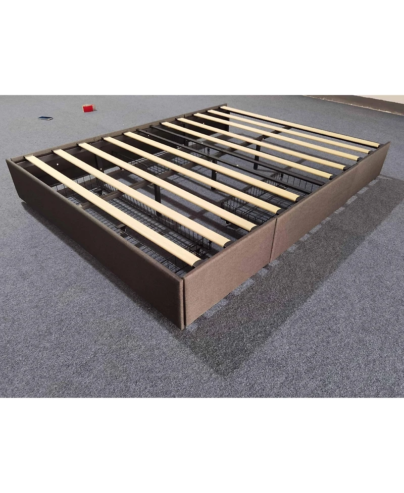 Gaomon Upholstered Metal Platform Bed Frame with Under-Basket Storage