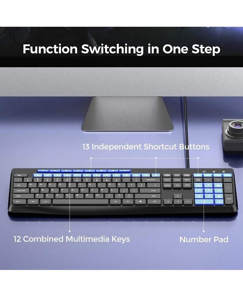 Lofree Wired Quiet Low-Profile Keyboard for Usb