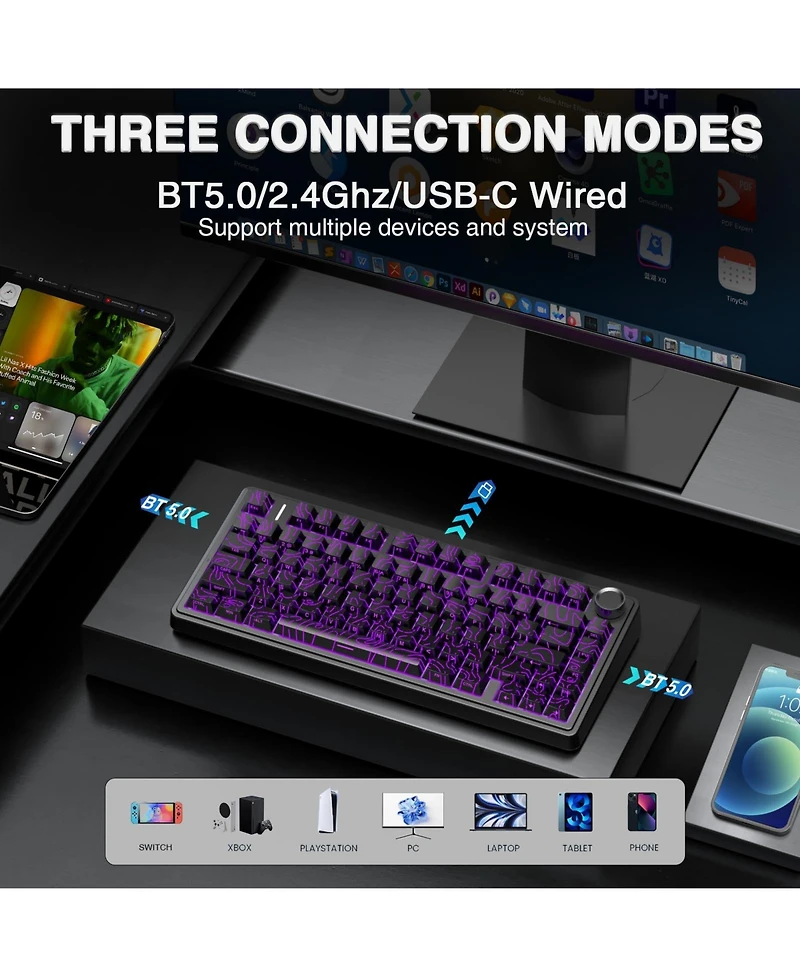 Lofree F75 Pro Wireless Hot-Swappable Mechanical Gaming Keyboard
