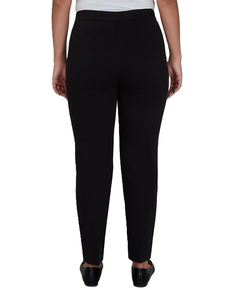Alfred Dunner Petite Travel Advisory Pull-On Straight-Leg Knit Twill Pants