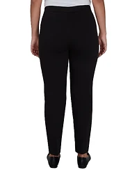 Alfred Dunner Petite Travel Advisory Pull-On Straight-Leg Knit Twill Pants