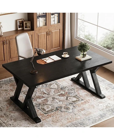 Tribesigns 63" Solid Wood Executive Desk,Computer Desk,Writing Table
