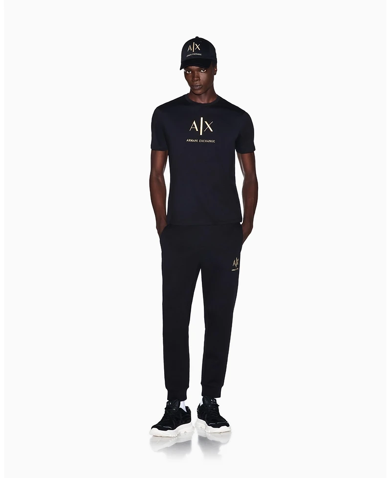 A|X Armani Exchange Men's Black And Gold Slim T-Shirt