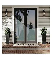 2-Pack Plastic Outdoor Plant Pots with Drainage Holes, Weather-Resistant Planters for Patio Porch Balcony Garden, Black/White