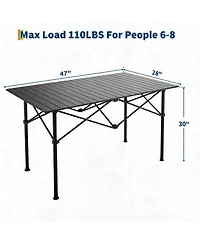 Portable Folding Aluminum Camping Table with X-Frame, Heat Resistant and Easy Clean