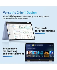 Hp Essential 14" Hd Touchscreen 2-in-1 Laptop, Intel N-Series N100, Intel Uhd Graphics, 4GB Ram, 64GB eMMC, Wi-Fi 6, Chrome Os, Blue