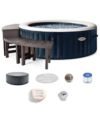 Intex PureSpa Plus Portable Inflatable Jet Spa and Medium PureSpa Benches (2 Pack)