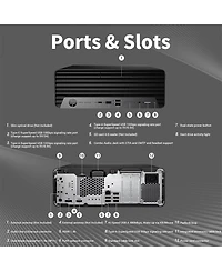 Hp ProDesk 400 Business Sff Desktop, Intel Core i5-14500, Intel Uhd Graphics, 16GB DDR5, 2TB Ssd, Wi-Fi 5, Windows 11 Pro, Black