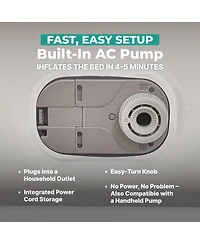 Bestway Tritech 20" Queen Air Mattress, Airbed with Built-in Ac Pump, Warm Gray