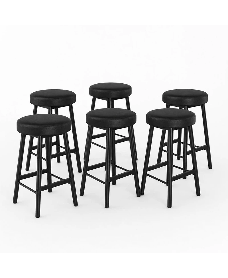 Round Backless Bar Stools Set of 2