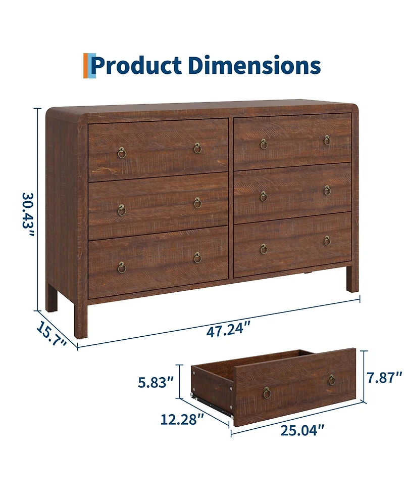 6-Drawer Dresser for Bedroom