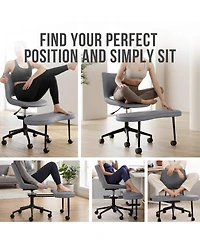 Office Chair, Ergonomic Criss Cross Legged Swivel Chair for Home Office | Meditation Kneeling Chair with Wheels, Lumbar Support for Study Yoga