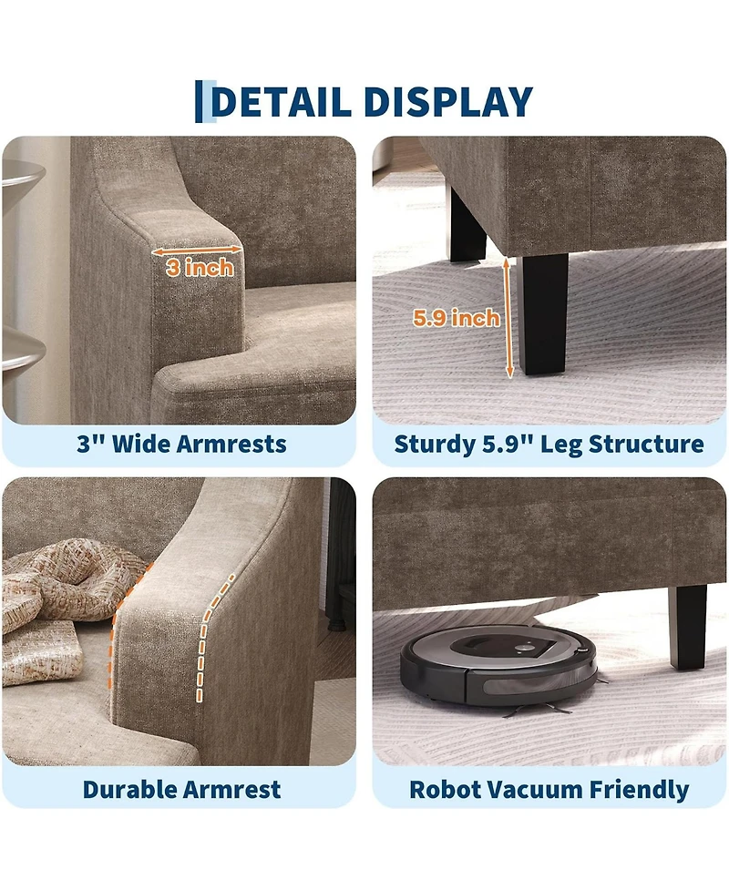 Set of 2 Chenille Accent Chairs