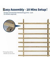Minimalist Low Profile Platform Bed Frame, Noise-Free Slat Support, No Box Spring Needed