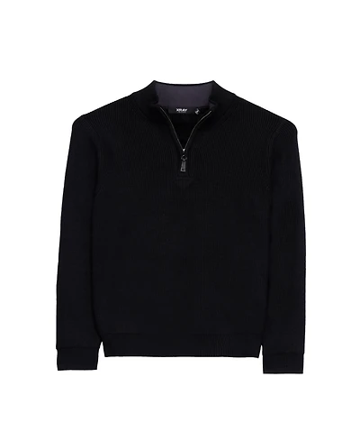 Xray Boy's 4-18 Ribbed Knit Quater Zip Mock Neck Sweater