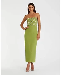 Mac Duggal Women's Strapless Crystal-Embellished Column Midi Dress