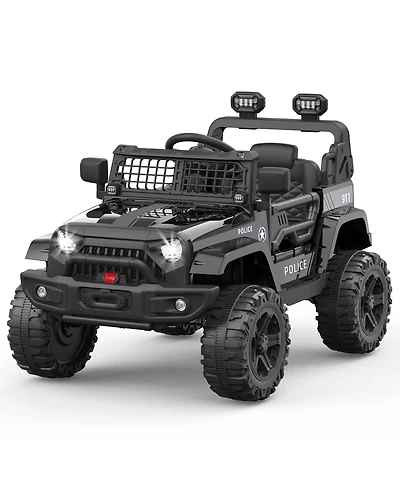 12V Electric Ride-On Car for Kids, Remote Control, Suspension, Led Lights, 2 Speeds, Battery Powered Toy Vehicle for Ages 3-8