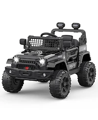 12V Electric Ride-On Car for Kids, Remote Control, Suspension, Led Lights, 2 Speeds, Battery Powered Toy Vehicle for Ages 3-8