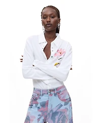 Desigual Women's Printed Wide Leg Jeans