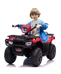 12V Kids Ride On Atv, Dual Speed 1.5-2.2MPH, Led Lights, Audio and Usb, One-Button Start, Battery Powered 4-Wheeler Outdoor Toy for Kids