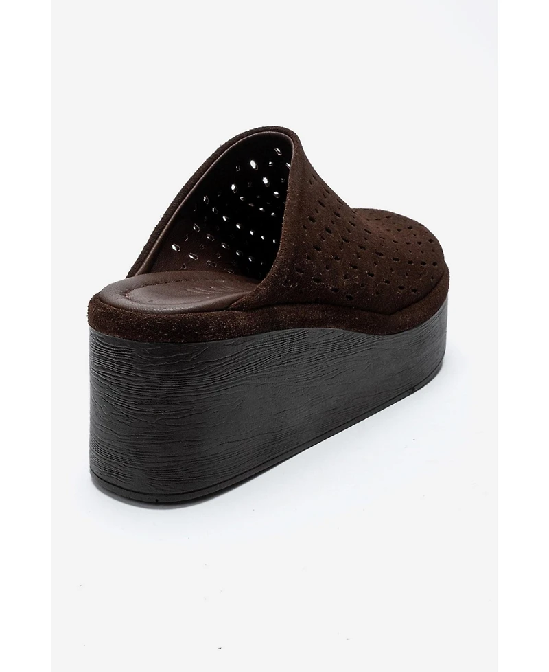 Forever and Always Shoes Women's Lune Leather Platform Sandal
