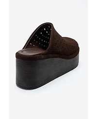 Forever and Always Shoes Women's Lune Leather Platform Sandal