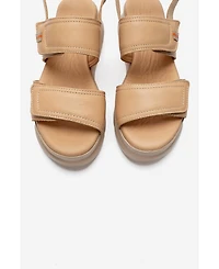 Forever and Always Shoes Women's Heleste Leather Platform Sandal