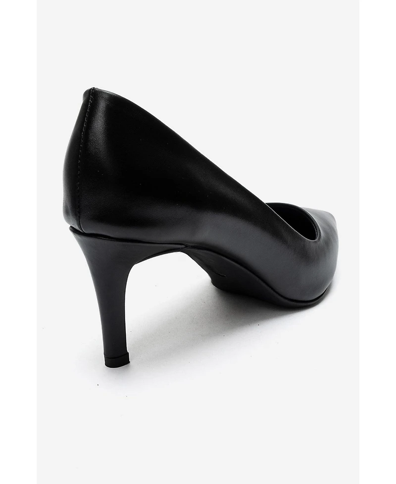 Forever and Always Shoes Women's Clyde Leather Stiletto Pointed Toe Pump