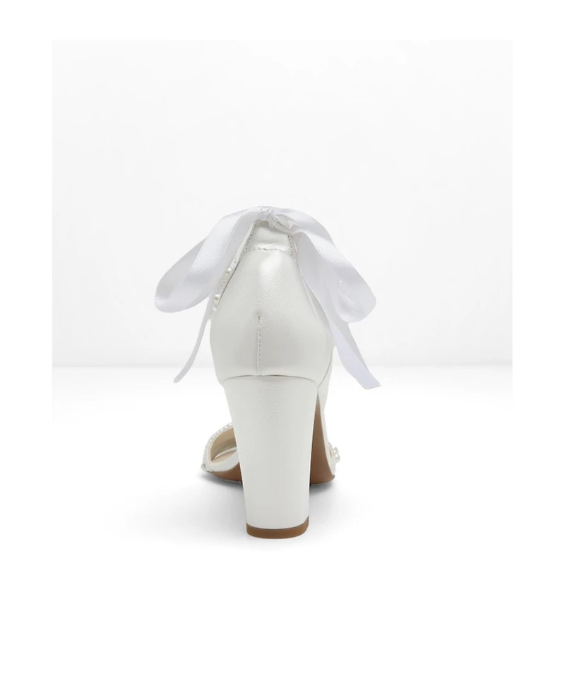Forever and Always Shoes Women's Elvian Floral Block Heel Bridal Sandal