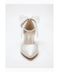 Forever and Always Shoes Women's Rosavelle Pointed Toe Block Heel Bridal Sandal