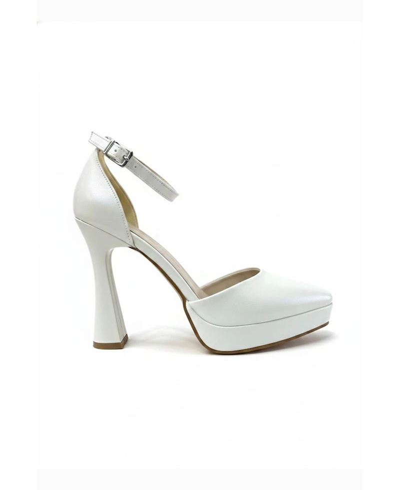 Forever and Always Shoes Women's Aster Pointed Toe Wedding Platform Pump