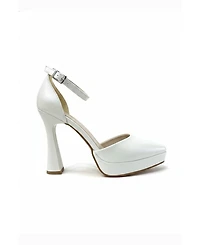 Forever and Always Shoes Women's Aster Pointed Toe Wedding Platform Pump
