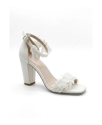 Forever and Always Shoes Women's Selia Block Heel Bridal Sandal