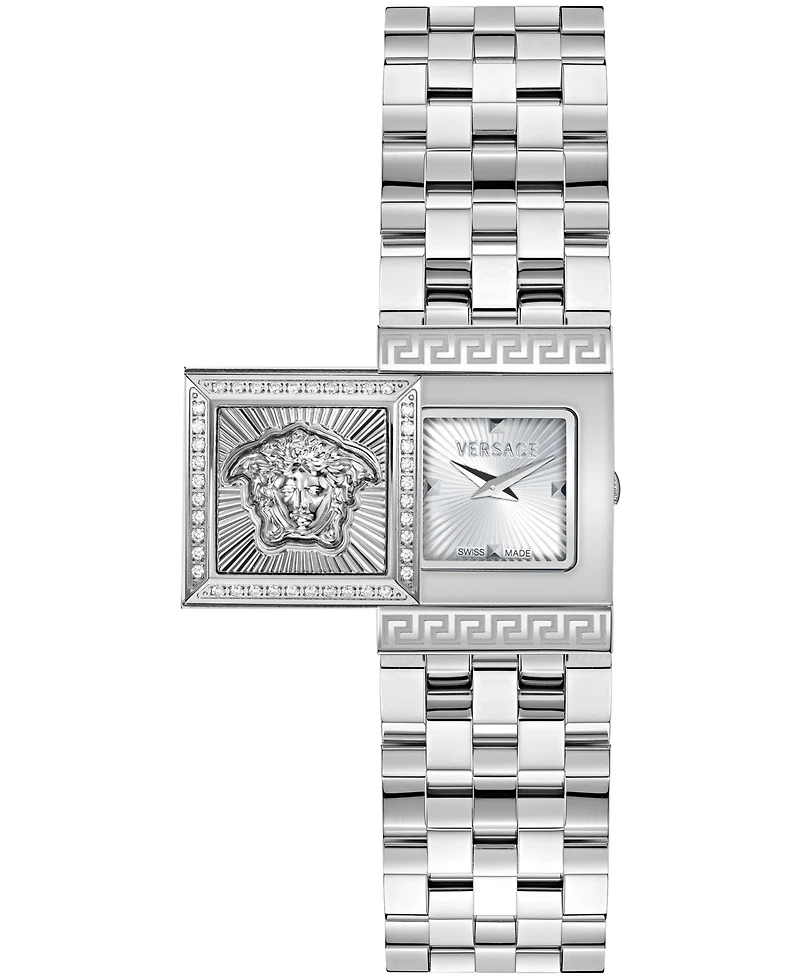 Versace Women's Reveal Precious Silver Stainless Steel Bracelet Watch 18x25mm
