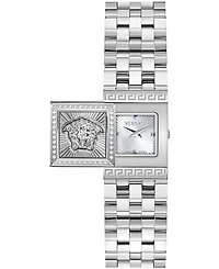 Versace Women's Reveal Precious Silver Stainless Steel Bracelet Watch 18x25mm