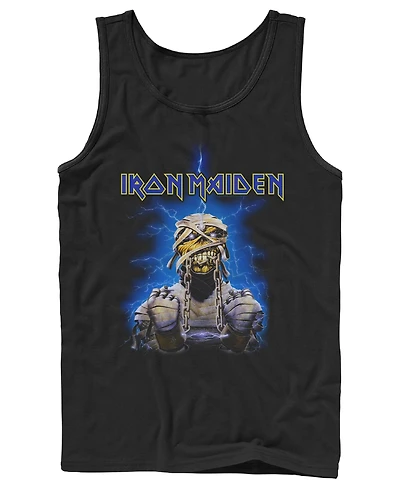 Fifth Sun Men's Iron Maiden Mummy Eddie Lightning Graphic Tank Top