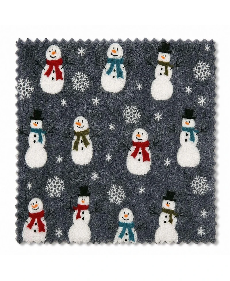 Kate Aurora Ultra Soft & Cozy Christmas Gray Snowman Plush Accent Throw Blanket Cover - 50 in. W x 60 in. L