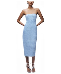 Nocturne Women's Denim Strapless Midi Dress