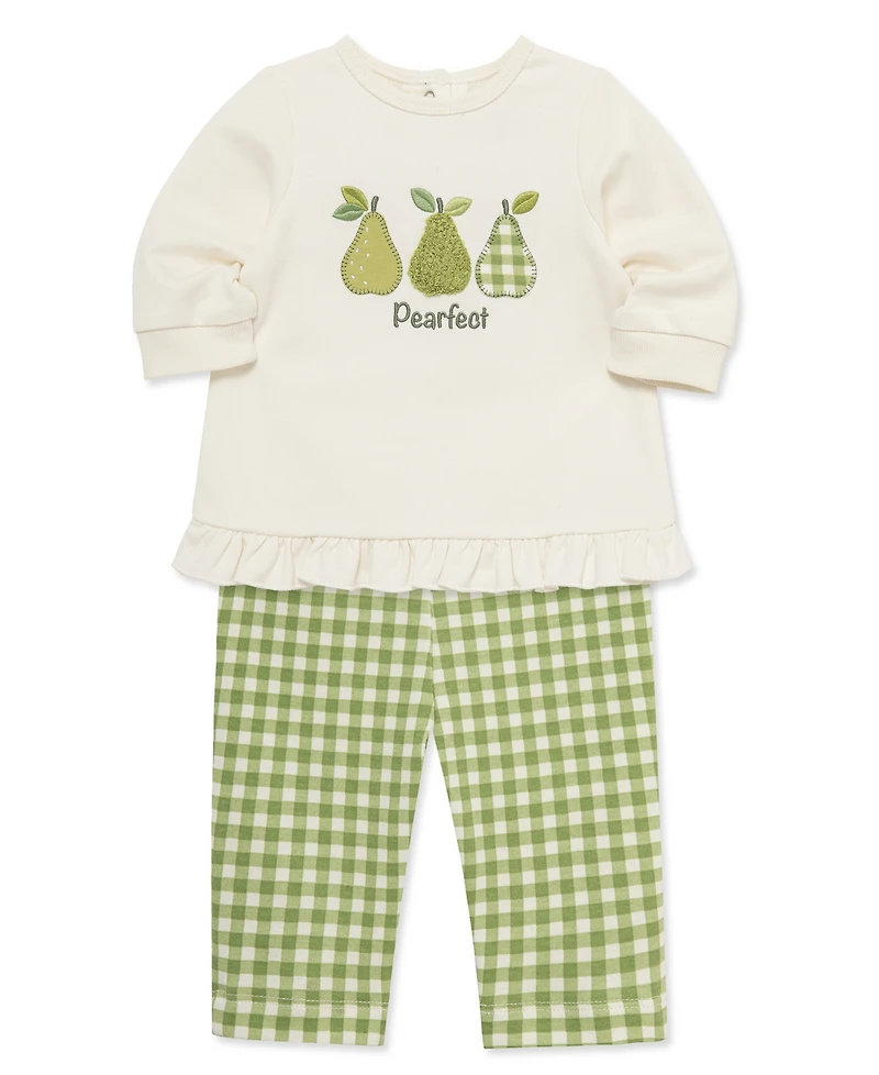 Little Me Baby Girls' Pearfect Graphic Top and Pants, 2-Piece Set