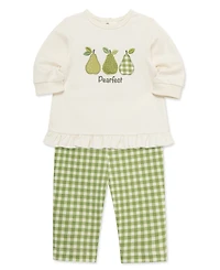Little Me Baby Girls' Pearfect Graphic Top and Pants, 2-Piece Set