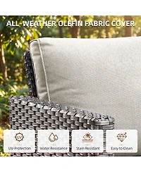 Pocassy Outdoor Chairs Set of 2, Patio Wicker Dining with Removeable Cushion, All-Weather Rattan Bistro